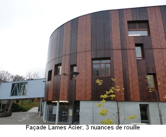 Façade Lames Acier 3 nuances de rouille